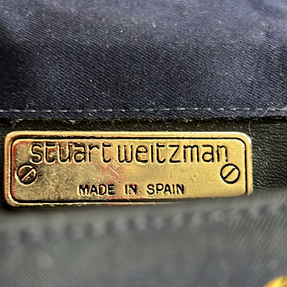 Stuart Weitzman Navy and Gold Crossbody Bag - Picture 6 of 11